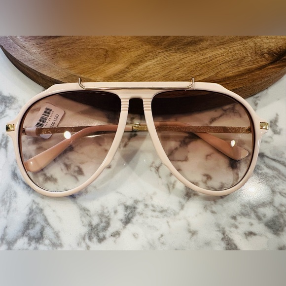 Free People Accessories - NWT: Free People Blush Pink/Beige Oversized Aviator Sunglasses!
